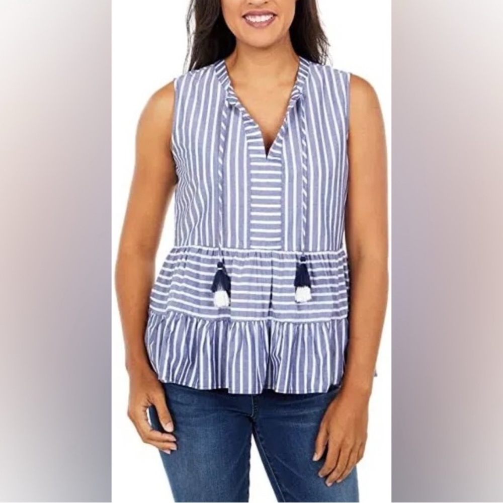 Vineyard Vines Simply Striped Tiered‎ Tank Top Women’s Size Small